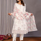 Rajwada White Silk Blend Embroidered Stiched Kurta Set For Women