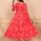 Rajwada Pink Georgette Printed Stiched Kurta With Dupatta For Women