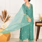 Rajwada Teal Green Silk Blend Embroidered Stiched Kurta Set For Women