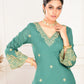 Rajwada Teal Green Silk Blend Embroidered Stiched Kurta Set For Women