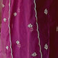 Rajwada Wine Silk Blend Embroidered Stiched Kurta Set For Women