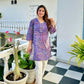 Rajwada Purple Viscose Printed Stiched Kurta Set For Women