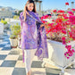 Rajwada Purple Viscose Printed Stiched Kurta Set For Women