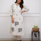 Rajwada White Viscose Embroidered Stiched Kurta Set For Women