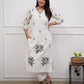 Rajwada White Viscose Embroidered Stiched Kurta Set For Women