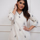 Rajwada White Viscose Embroidered Stiched Kurta Set For Women