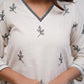 Rajwada White Viscose Embroidered Stiched Kurta Set For Women