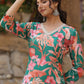 Rajwada Green Viscose Printed Stiched Kurta Set For Women