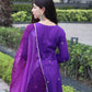Rajwada Purple Viscose Embroidered Stiched Kurta Set For Women