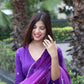 Rajwada Purple Viscose Embroidered Stiched Kurta Set For Women