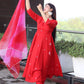 Rajwada Red Viscose Embroidered Stiched Kurta Set For Women