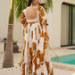 Rajwada White & Mustard Cotton Blend Digital Printed Stitched Gown For Women