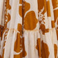 Rajwada White & Mustard Cotton Blend Digital Printed Stitched Gown For Women