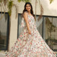 Rajwada White Cotton Blend Digital Floral Printed Stitched Gown For Women