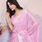 Rajwada Pink Organza Embroidered Saree For Women