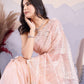 Rajwada Peach Organza Embroidered Saree For Women