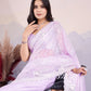 Rajwada Lavender Organza Embroidered Saree For Women