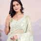 Rajwada Light Green Organza Embroidered Saree For Women