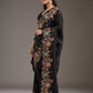 Rajwada Black Silk Blend Embroidered Saree For Women