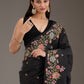 Rajwada Black Silk Blend Embroidered Saree For Women