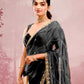Rajwada Black Chiffon Embroidered Saree For Women