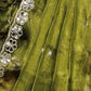 Rajwada Olive Chiffon Embroidered Saree For Women