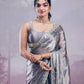 Rajwada Grey Chiffon Embroidered Saree For Women