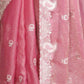 Rajwada Peach Chiffon Embroidered Saree For Women