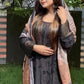Rajwada Black Cotton Embellished Semi Stitched Kurta Set For Women