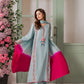 Rajwada Light Blue Silk Blend Embroidered Stitched Kurta Set For Women