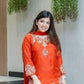 Rajwada Orange Silk Embroidered Stitched Kurta Set For Women