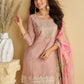 Rajwada Dusty Pink Silk Embroidered Stitched Kurta Set For Women