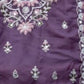 Rajwada Purple Organza Embroidered Semi Stitched Kurta Set For Women