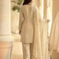 Rajwada Beige Silk Embellished Stitched Kurta Set For Women