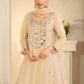 Rajwada Beige Silk Embellished Stitched Kurta Set For Women