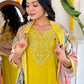 Rajwada Yellow Silk Embroidered Stitched Kurta Set For Women