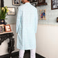 Rajwada Blue Embroidered Cotton Traditional Kurta Set For Men