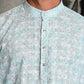 Rajwada Blue Embroidered Cotton Traditional Kurta Set For Men