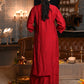 Rajwada Women Maroon Cotton Chikankari Mukaish Work Embroidered Stitched Kurta And Palazzo