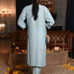 Rajwada Women Blue Cotton Viscose Chikankari Embroidered Stitched Kurta With Pant