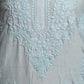 Rajwada Women Blue Cotton Viscose Chikankari Embroidered Stitched Kurta With Pant