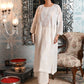 Rajwada Women Off White Cotton Voile Chikankari Mukaish Work Embroidered Stitched with dupatta