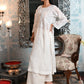 Rajwada Women Off White Cotton Voile Chikankari Mukaish Work Embroidered Stitched with dupatta