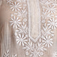 Rajwada Women Off White Cotton Voile Chikankari Mukaish Work Embroidered Stitched with dupatta