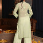 Rajwada Women Light Green Georgette Chikankari Beads Embroidered Stitched Kurta