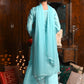 Rajwada Women Blue Cotton Chikankari Embroidered Stitched Kurta With Dupatta