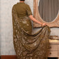 Rajwada Women Olive Green Georgette Gotapatti And Mukaish Work Chikankari Embroidered Saree With Unstitched Blouse