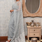 Rajwada Women Grey Georgette Chikankari Embroidered Saree With Unstitched Blouse