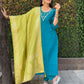 Rajwada Blue Silk Blend Embroidered Kurta Set For Women