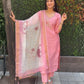 Rajwada Light Pink Silk Blend Embroidered Kurta Set For Women